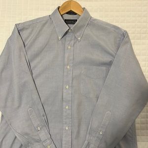 Men’s Preswick & Moore 100% cotton blue pinpoint cotton shirt, 16/32